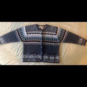 Cute winter motif acrylic cardigan